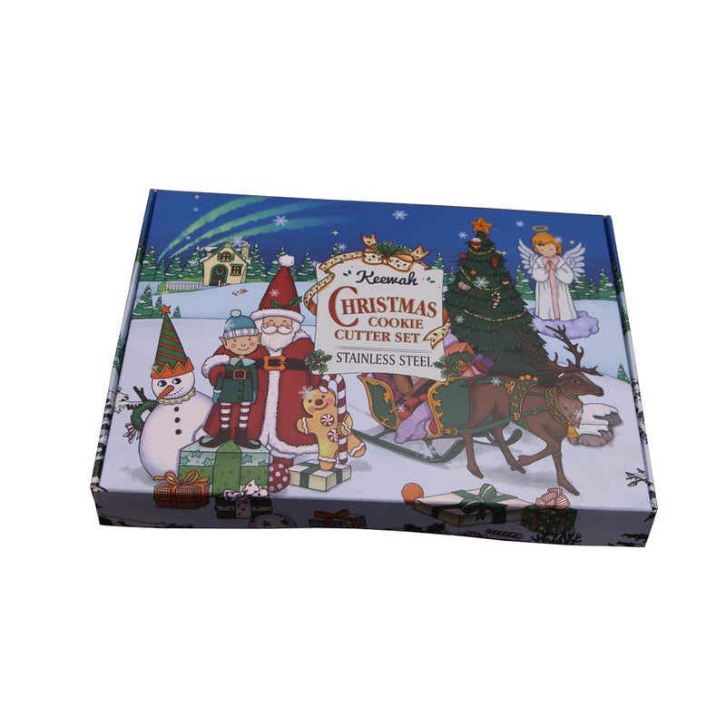 Keewah Large Christmas Cookie Cutter Set - 7 Piece - Stainless Steel - Image 2